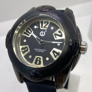 Tendence Rainbow Unisex Black Rubber Watch Works New Battery